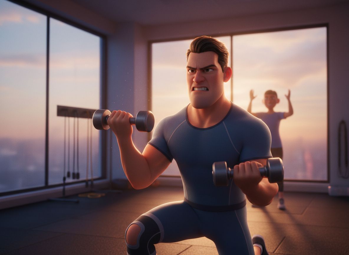 Someone working out in a real gym environment