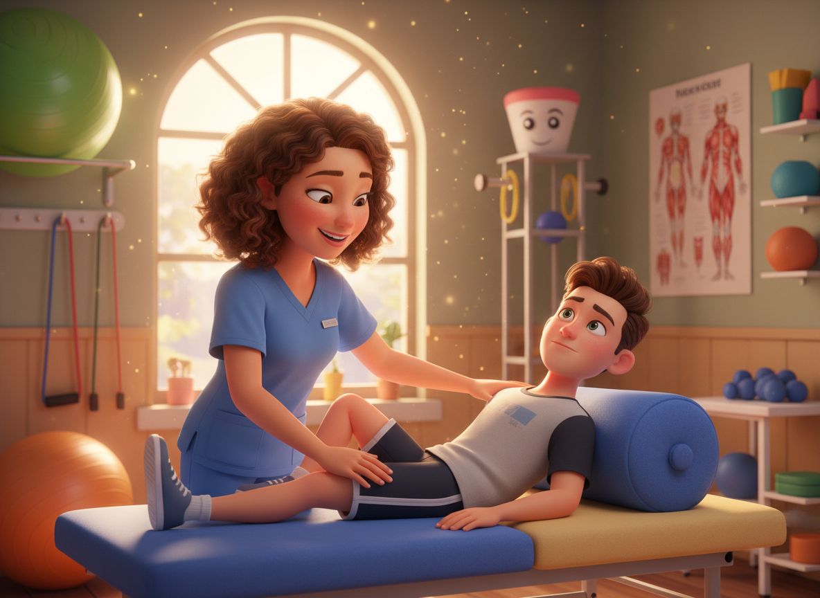 A physiotherapist working with a patient