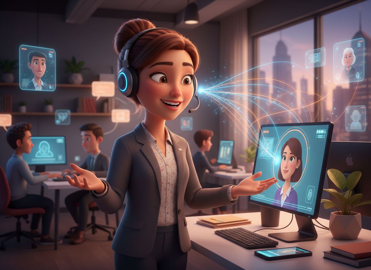 A recruiter in a meeting or on a call