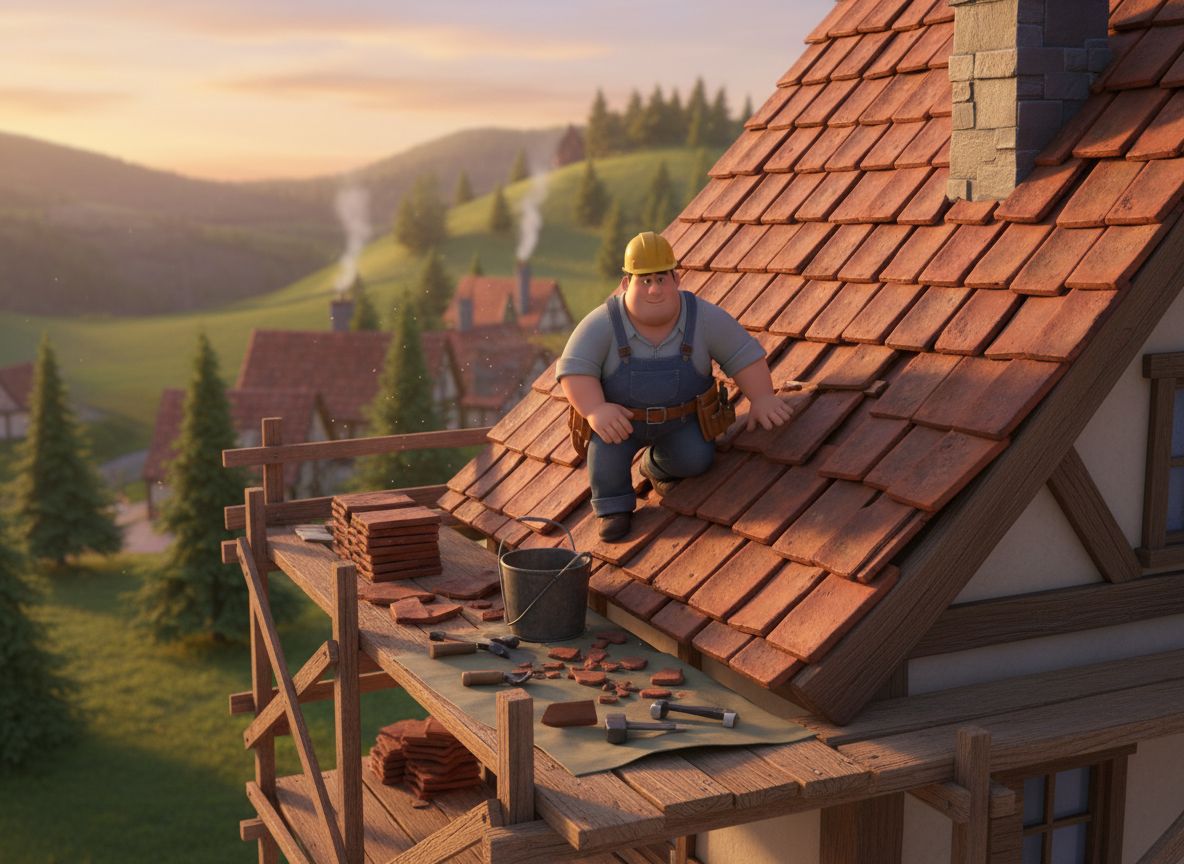 Storm damage to a residential roof